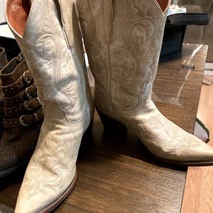 Dan Post Vintage White Cowboy Boots